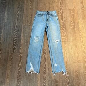 BDG Light Blue Distressed Straight Leg Jeans